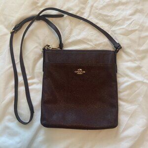 Coach 59975 Kitt Messenger Brown Shoulder Pouchette Leather Crossgrain Bag